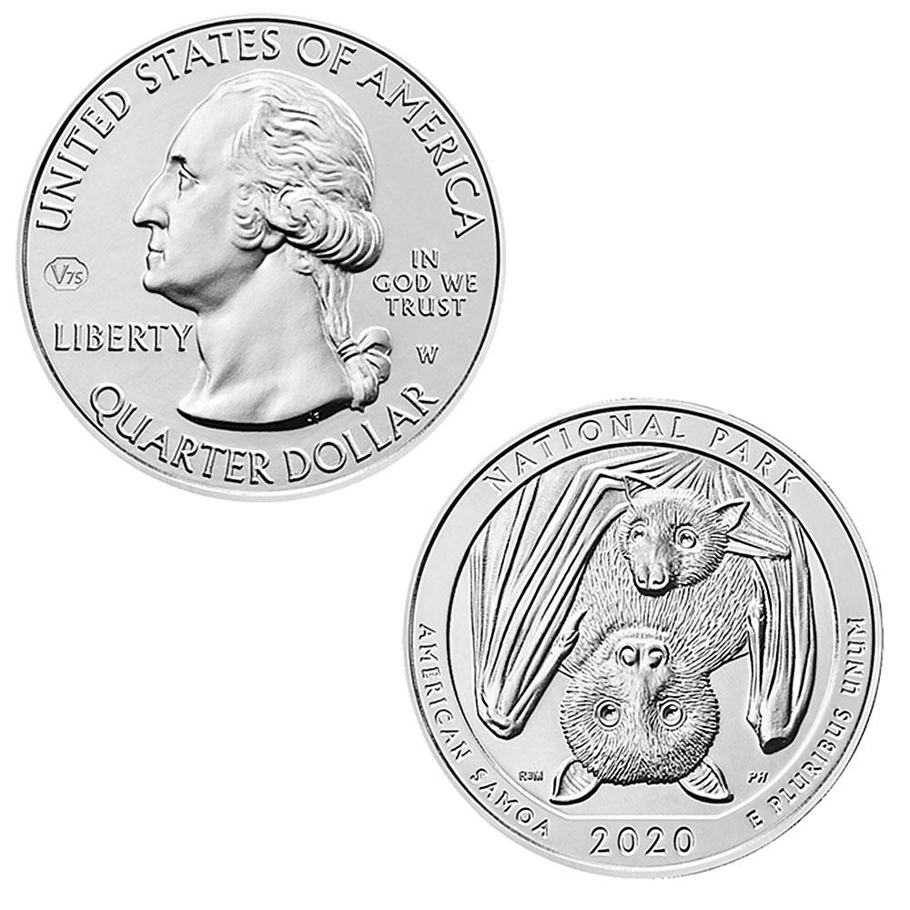 2020-W American Samoa National Park Quarter - Fresh From Mint Boxes  Uncirculated