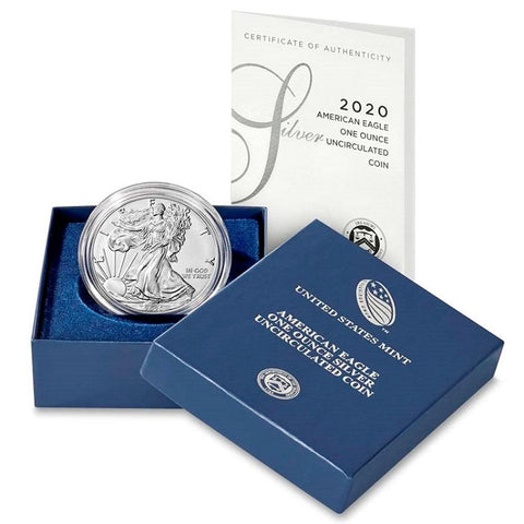 2020-W 1 oz Burnished American Silver Eagle Coin in OGP w/ COA
