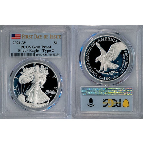 2021-W Type-2 Proof American Silver Eagle - PCGS Gem Proof