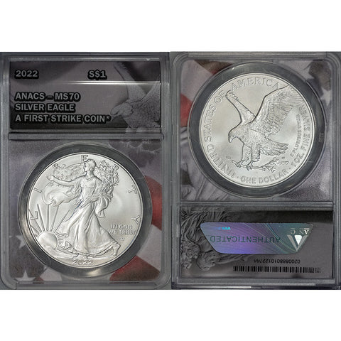 2022 American Silver Eagles - ANACS MS 70 First Strike