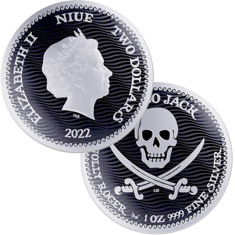 2016 Niue 1 oz Silver $2 Calico Jack Silver Coin - Gem Brilliant Uncirculated