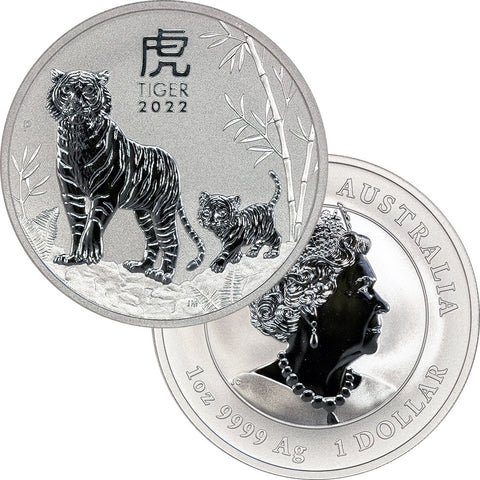 2022 Australia $1 .9999 Silver 1 oz. Lunar Tiger Coin - Gem Uncirculated