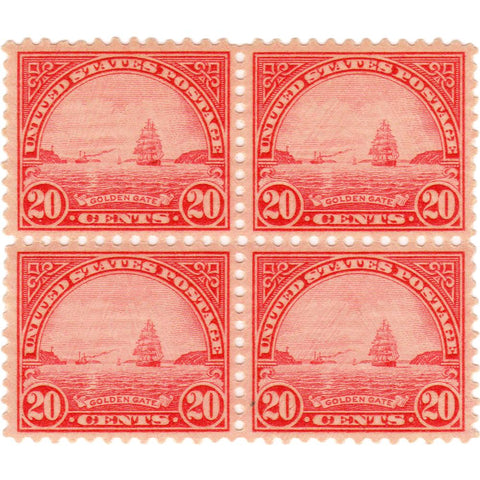 Block of Four United States 20 Cent "Golden Gate" Scott #698 Stamps - V.F. O.G. N.H.