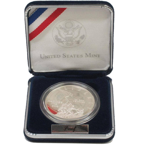 2005 Marine Corps 230th Anniversary Silver Dollar - Gem Proof Silver in OGP w/ COA