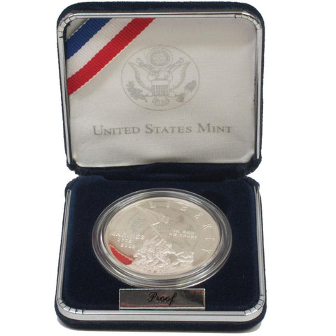 Marine Corps 230th Anniversary Silver Dollar - Gem Proof Silver in OGP w/ COA