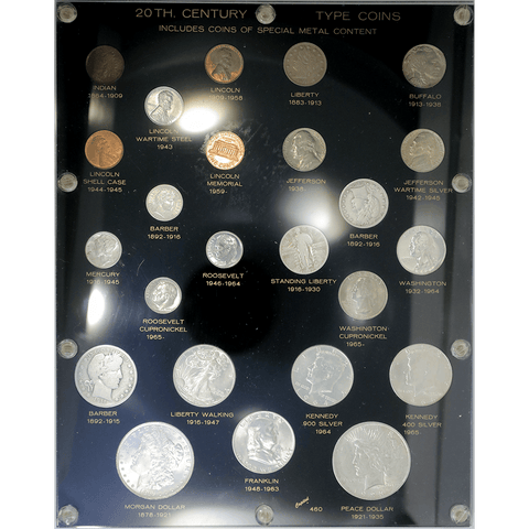 24-Coin 20th Century Type Set in Capital Plastic (460) - Very Good to PQ Brilliant Uncirculated