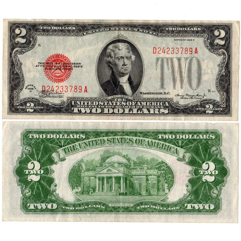 1928-D $2 Red Seal Legal Tender Note Fr. 1505 - Crisp Very Fine