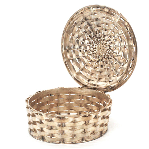 Beautifully Crafted & Woven Mexico Sterling Silver Pill Basket