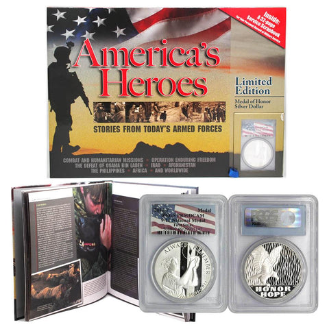 2011-P Proof National Medal of Honor Silver Dollar Certified Set w/ Americas Heroes Book & Service Scrapbook