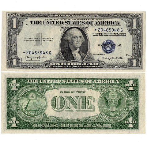 1935-H $1 Silver Certificate Star Note Fr. 1618* - Crisp Uncirculated