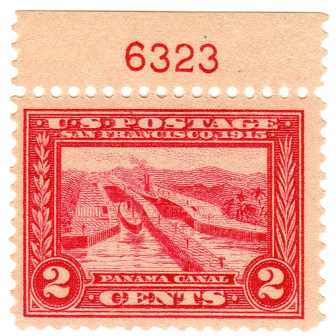 1915 United States 2 Cent "Panama Canal" Scott #398 Stamp - V.F. O.G. L.H.