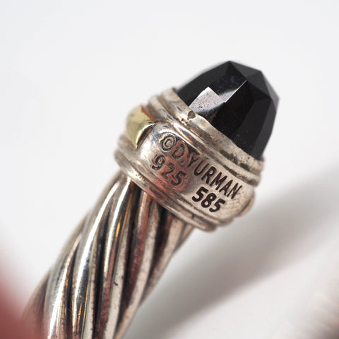 David Yurman Sterling Silver 18K Gold Cable Bracelet