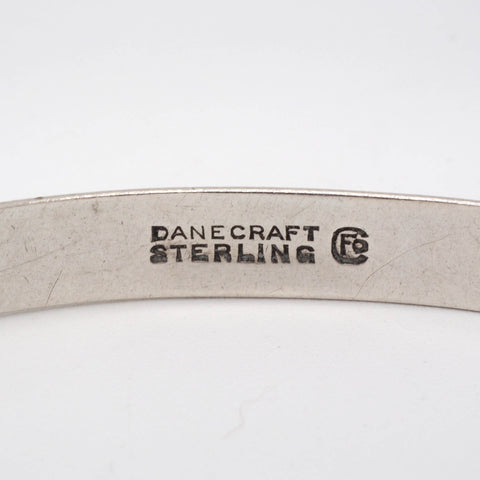 Vintage Danecraft Sterling Silver Art Deco Geometric Bangle Bracelet