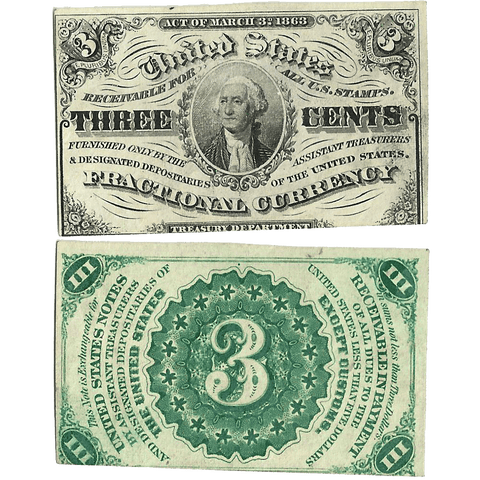 (1864-1869) 3rd Issue 3¢ Fractional Fr. 1226 (Light) ~ Uncirculated