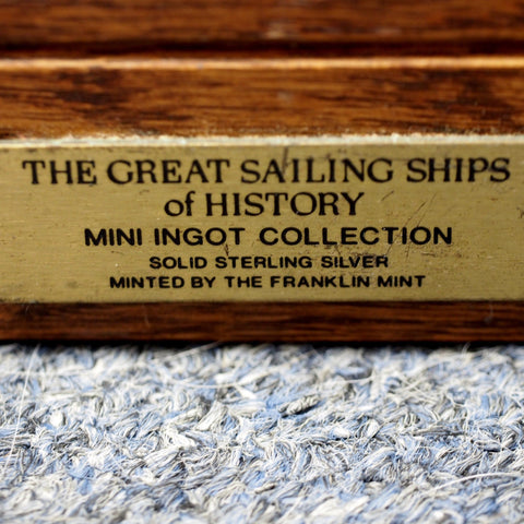 Franklin Mint "The Great Sailing Ships of History" Mini Ingot Collection w/Wooden Display Box