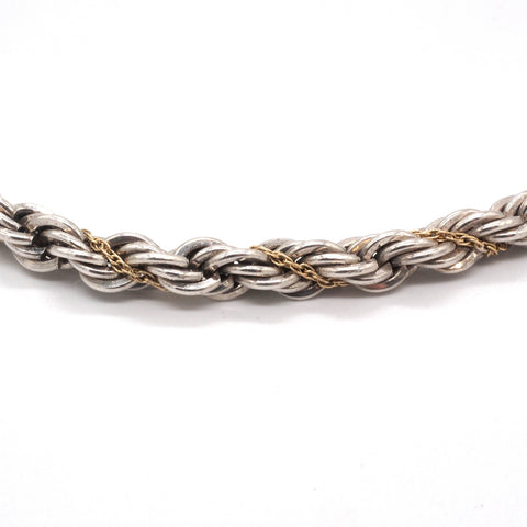 Tiffany & Co. Sterling Silver 18K Yellow Gold Rope Chain