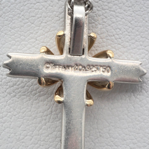 Tiffany & Co. Sterling Silver & 18K Gold Cross Necklace/Pendant