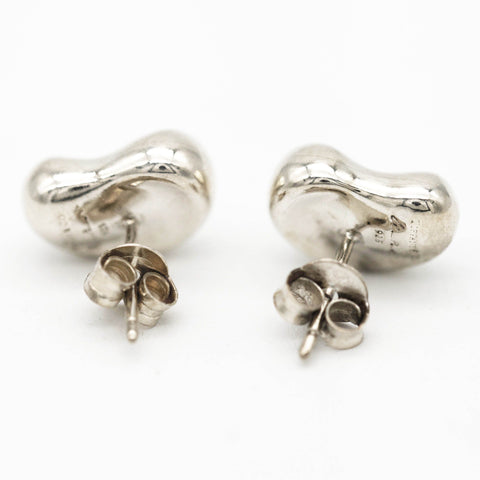 Tiffany & Co. Sterling Silver Elsa Peretti Bean Stud Earrings