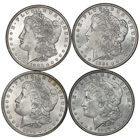 4 Different Choice Uncirculated Pre-1921 Morgan Dollars @ Under $50 Each!