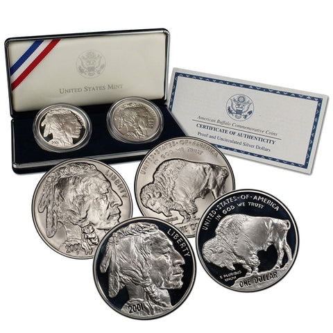 2001 U.S. Mint American Buffalo 2 Coin Commemorative Set