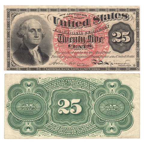 (1869-1875) 4th Issue 25¢ Fractional Fr. 1302 ~ Extremely Fine+