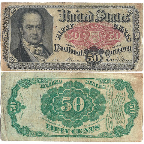(1874-1876) 5th Issue 50¢ Fractional Fr. 1380 - Fine