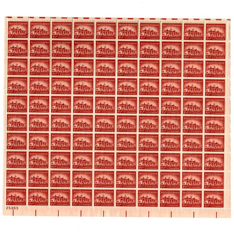 1956 1-1/2 Cent  Scott# 1032 Mount Vernon Stamp Sheet