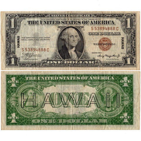 1935-A $1 Hawaii Emergency Issue Silver Certificate, FR. 2300 SC Block - Very Fine