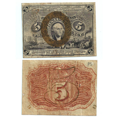 (1863-1867) 2nd Issue 5¢ Fractional Fr. 1233 - Very Fine