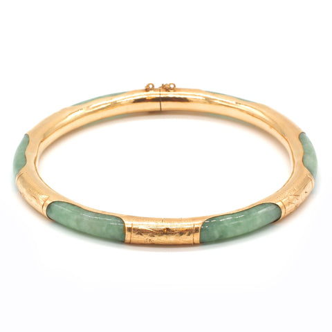 14K Gold & Jade 7'' Bracelet