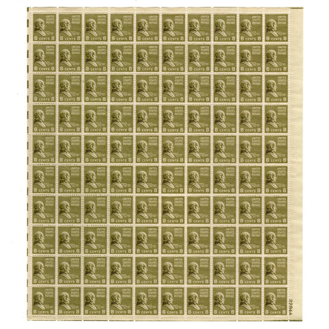 1938 8 Cent  Scott# 813 Martin Van Buren Stamp Sheet