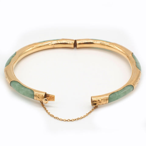 14K Gold & Jade 7'' Bracelet