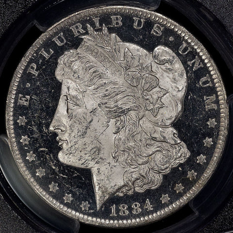 1884-O Morgan Dollar - PCGS MS 62 DMPL Full Black & White Cameo