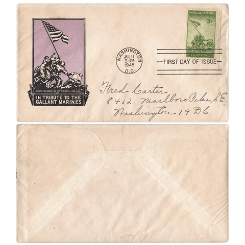 First Day of Issue July 11, 1945 3c Iwo Jima First Day Cover - Scott 929