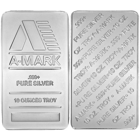 A-Mark 10 oz .999 Silver Bar - Less Than $1 Over Per Ounce