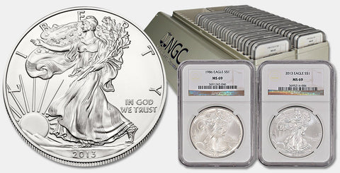 Complete American Silver Eagle Sets in NGC MS 69 (29 or 33 Coin Sets)