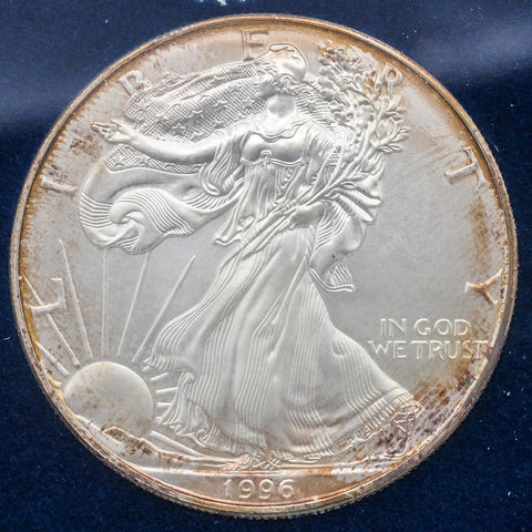 A 1986 to 2000 American Silver Eagle Set, Each Coin in its Own Hard Plastic