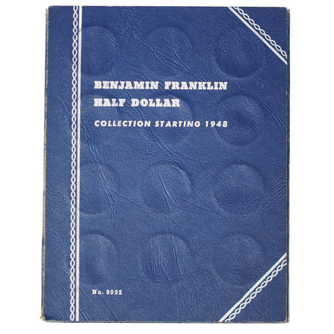 Complete Circulated 1948-1963 P-D-S Franklin Half Dollar Set in Whitman Coin Folder