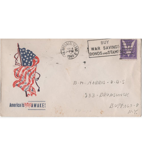 Jan 4, 1944 "America is Awake!" WW2 Patriotic Cover