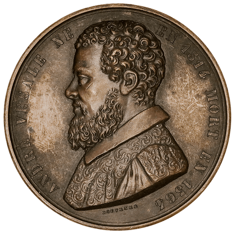 (1850) Andreas Vesalius, Founder of Modern Anatomy (Belgium) A.C. Jouvenel 46mm/Bronze ~ AU