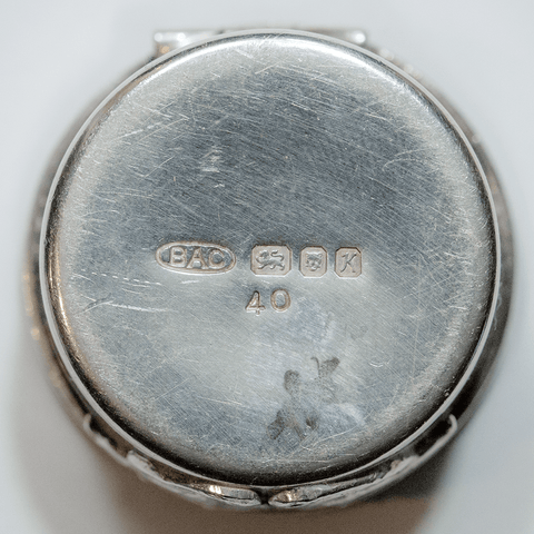 1984 Sterling Silver Pill Box by BAC of London, 28mm Diameter