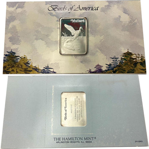 Hamilton Mint Birds of America - Mallard - 1 oz .999 Silver Bar in Original Packaging