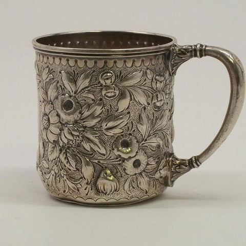 1878 English Sterling Silver Baby Cup Repoussé