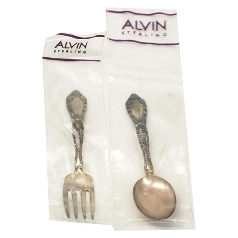 Alvin Sterling Silver Baby Fork & Spoon Set - Unopened