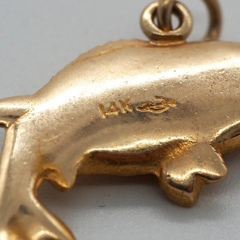 Handsome 14K Yellow Gold Bass Fish Pendant