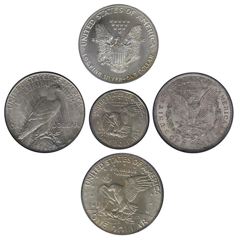 20th Century U.S. Silver Dollars Set in Custom Plastic Holder