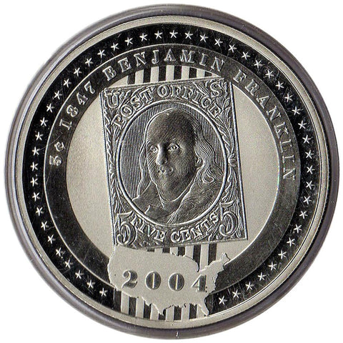 2004 Benjamin Franklin $5 Silver Commemorative Coin w/ Philatelic Numismatic Cover