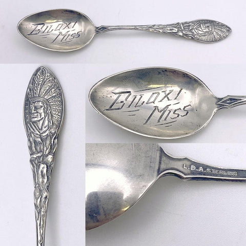 1901-1943 Lous David Andersen Sterling Silver Biloxi, Miss Souvenir Spoon