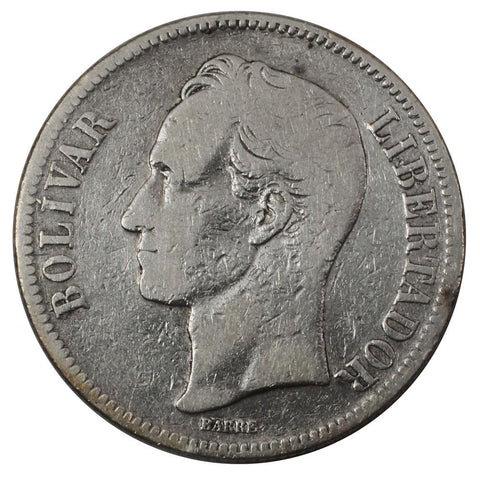 1888 Venezuela 5 Bolivares KM. 424.1 - VG