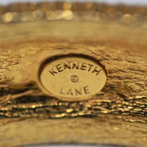 Vintage Kenneth Lane Gold Tone Hinged Bangle Bracelet